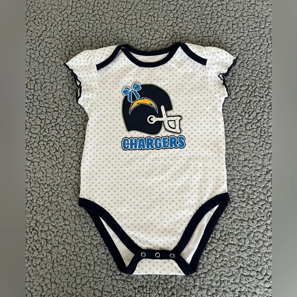 Like New NFL Los Angeles Chargers Baby Toddler Onesie 18M Football Shower Gift